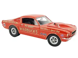 1965 Ford Mustang A/FX "Warbucks - Phil Bonner" Orange with Graphics Limited Edition to 372 pieces Worldwide 1/18 Diecast Model Car by ACME