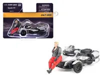 Can-Am Spyder RT 3-Wheel Motorcycle Hyper Silver Metallic with Driver Figure 1/32 Diecast Model by BRP Models