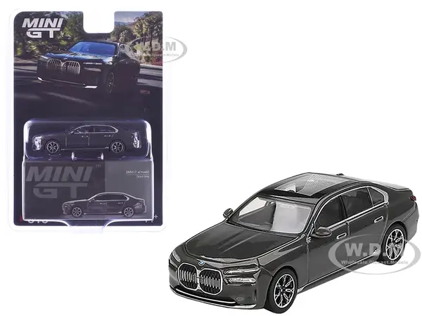 BMW i7 xDrive60 Dravit Gray Metallic Limited Edition 1/64 Diecast Model Car by Mini GT