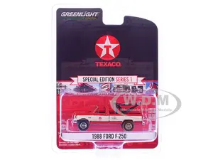 1988 Ford F-250 Tow Truck "Texaco" Red and White "Texaco Special Edition" Series 1 1/64 Diecast Model Car by Greenlight