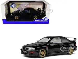 1998 Subaru Impreza 22B RHD (Right Hand Drive) Black with Gold Wheels 1/18 Diecast Model Car by Solido