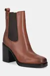 Kožené kotníkové boty Tommy Hilfiger SQUARE TOE CHELSEA HIGH BLOCK HL