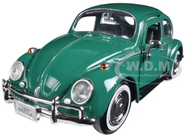 1966 Volkswagen Beetle Green 1/24 Diecast Model Car by Motormax