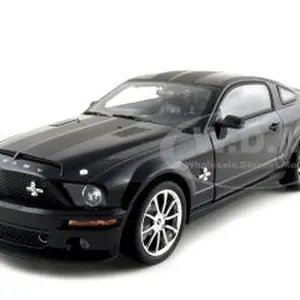 2008 Ford Shelby Mustang GT500KR Black with Black Stripes 1/18 Diecast Model Car by Shelby Collectibles