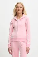 Mikina Juicy Couture dámská, modrá barva, s kapucí, hladká, JCAP176