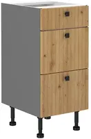 Spodní skříňka Ava 40 D 3S BB - Premium Box Barva korpusu: Antracit, Barva dvířek: Dub Artisan