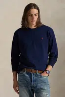 Bavlněné tričko s dlouhým rukávem Polo Ralph Lauren tmavomodrá barva, 710970697