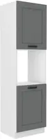 Vysoká skříňka na vestavnou troubu Luna 60 DP-210 2F Barva korpusu: Bílá, Barva dvířek: Dust Grey