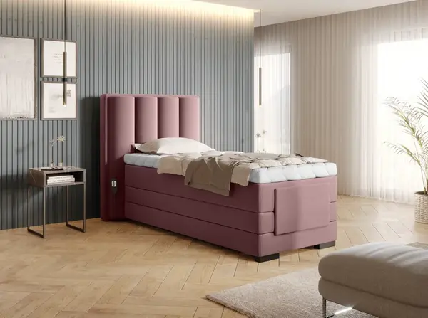 Boxspring Veros 90 Rozměr: 90 x 200 cm, látka: Nube 24