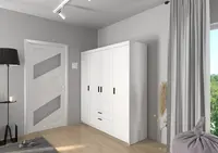 Šatní skříň Elena 4D Barva korpusu: Bílá, Varianta: Bez zrcadla