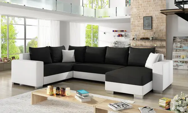 Sedací souprava Marco Provedení: Pravá U, látka: Sawana 14/ Soft 17 white