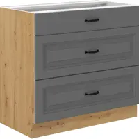 Spodní skříňka Stilo 80 D 3S BB - Premium Box Barva korpusu: Dub artisan, Barva dvířek: Dust Grey