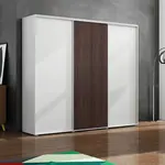 Šatní skříň Ska A24 XL Economy Barva korpusu: Bílá, Rozměry: 250 cm, Dveře: Čokoláda – Bílý mat