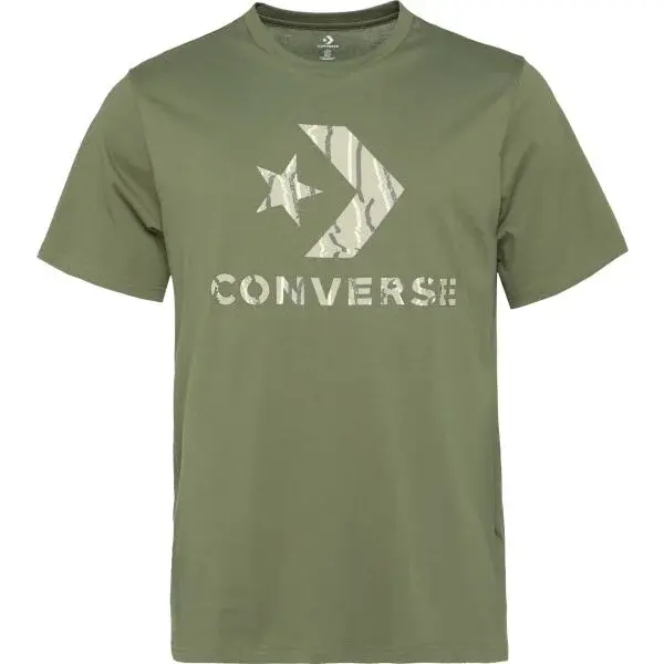 Converse STANDARD FIT CENTER FRONT LARGE LOGO STAR CHEV  SS TEE Pánské tričko, khaki, velikost