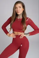 Gym Glamour Crop-Top bezešvý Bordo, S, bordo