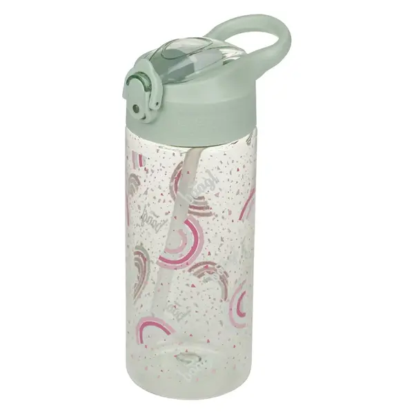 Tritanová láhev na pití s brčkem Duha, 500 ml
