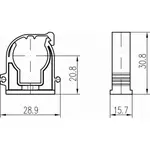 Příchytka D 15 s klipem a maticí bílá, 5000 ks, 50 ks