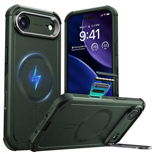 Kryt ESR Cyber Armor Kickstand, iPhone Air, zelený