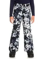 Roxy dětské snowboardové kalhoty Backyard True Black Black Flowers | Černá | Velikost 14 r.