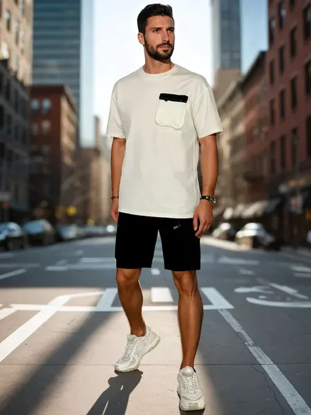 Komplet męski dresowy biały Dstreet