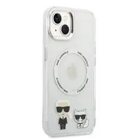Zadní kryt Karl Lagerfeld MagSafe Karl and Choupette pro Apple iPhone 14 Plus, transparentní