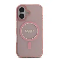 Zadní kryt Guess IML Glitter Ring MagSafe pro Apple iPhone 16, růžová