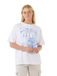 Rip curl dámské tričko Oceanic Heritage Optical White | Bílá | Velikost L | 100% bavlna