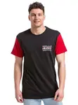 Meatfly pánské tričko Pitstop Black/Dark Red | Černá | Velikost S | 100% bavlna