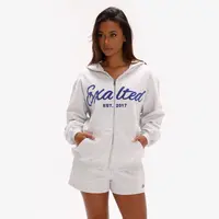 Dámská oversized mikina exalted off-duty zip světle šedá m