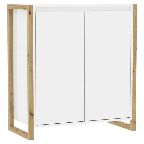 MID.YOU KOMODA, bílá, dub artisan, 80/88/40 cm