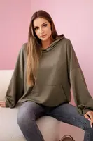 Kesi Włoski Mikina s kapucí masielko khaki