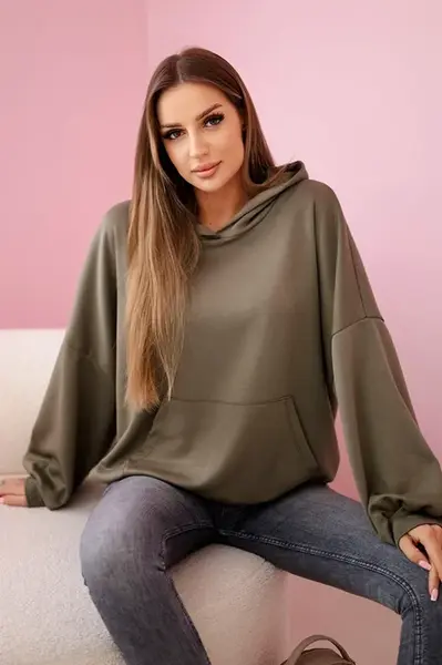 Kesi Włoski Mikina s kapucí masielko khaki