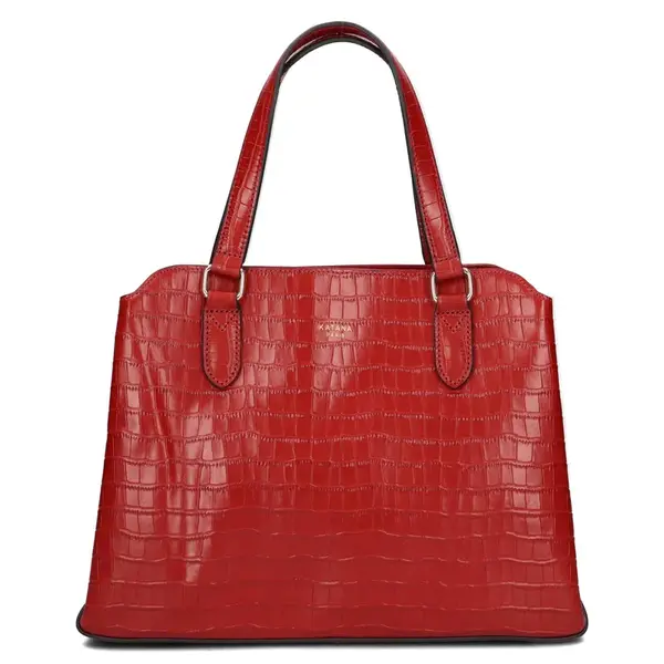 Elegantná dámska kožená kabelka Katana Tióna - tmavo červená
