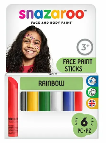 Tužky na obličej 6 barev Snazaroo – Rainbow