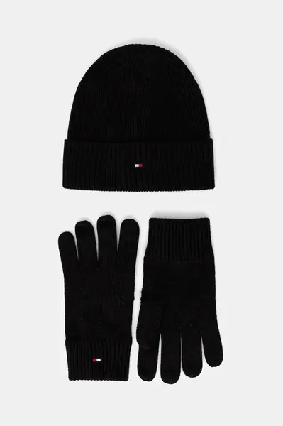 Čiapka a rukavice s prímesou kašmíru Tommy Hilfiger 2-pak
