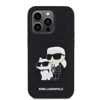 Zadní kryt Karl Lagerfeld PU Saffiano Karl and Choupette NFT pro Apple iPhone 14 Pro Max, černá