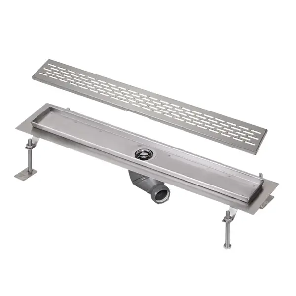 Sanela Žľaby z nehrdzavejúcej ocele - Sprchový žľab do priestoru, dĺžka 85 cm, matná nerezová SLKN 17EX