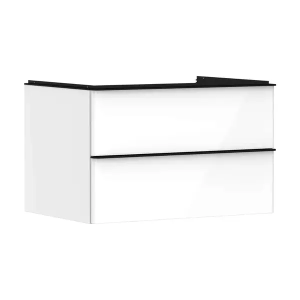 Hansgrohe Xelu Q - Umývadlová skrinka, 50x78x55 cm, 2 zásuvky, lesklá biela/matná čierna 54074670