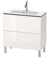 Duravit L-Cube - Umyvadlová skříňka Compact, 86x82x39 cm, 2 zásuvky, lesklá bílá LC667402222
