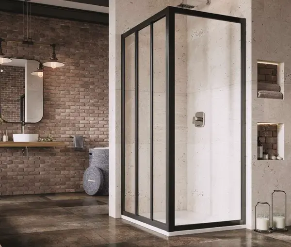 Ravak Supernova - Sprchová stěna APSS-75, 72-76 cm, černá/sklo Grape 940303R2ZG