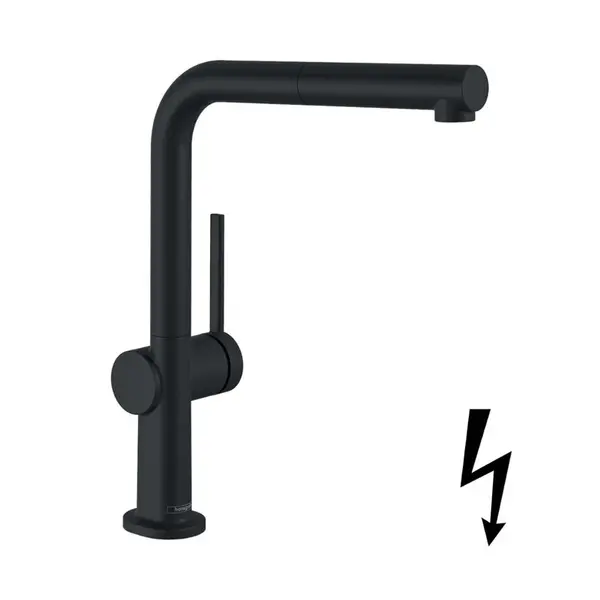 Hansgrohe Talis M54 - Dřezová baterie, s výsuvnou koncovkou, matná černá 72860670