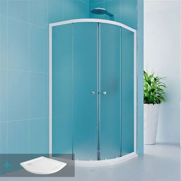 Mereo Kora - Sprchový kút 90x90 cm, s vaničkou a príslušenstvom, biela/sklo Grape CK35121ZN