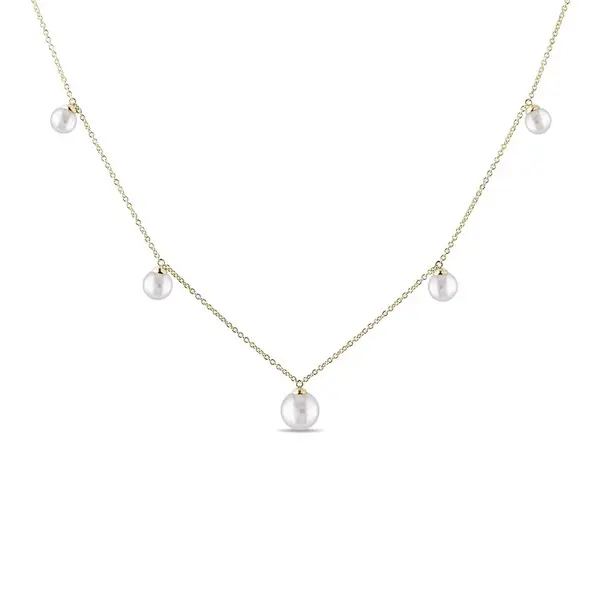 Náhrdelník zo žltého 14 kt zlata s perlami KLENOTA