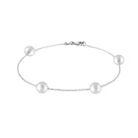 Náramok z bieleho zlata s perlami Akoya KLENOTA