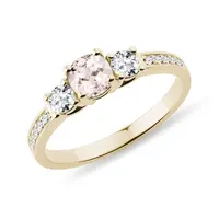 Prsteň zo zlata s morganitom a bielymi diamantmi KLENOTA