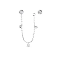 Variabilní náušnice s diamanty a  řetízkem v bílém zlatě KLENOTA