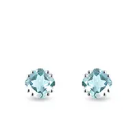 Náušnice pecky se sky topazy v bílém zlatě KLENOTA