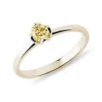 Zlatý prsten se žlutým diamantem KLENOTA