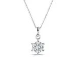 Briliantový prívesok z bieleho zlata v tvare kvetinky KLENOTA