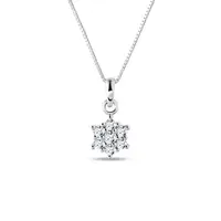 Briliantový prívesok z bieleho zlata v tvare kvetinky KLENOTA